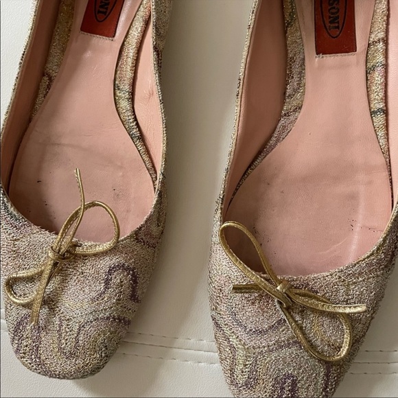 MISSONI shoes ballet flats cream and golden - Picture 8 of 11